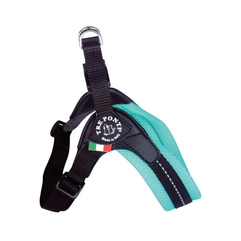 Tre Ponti Sorbetto Harnais Pour Petit Chien Et Chat Ultra Confortable Avec Sangle Reglable Bleu Menthe