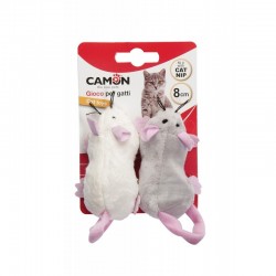 Camon | Lot de 2 souris en peluche avec herbe à chat