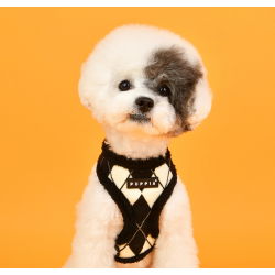 Puppia Jaden | Harnais réglable confort pour chien | Carreaux noirs et blancs