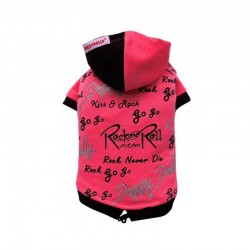 Doggy Dolly | Sweat à capuche Rock' n Roll pour petit chien | Rose