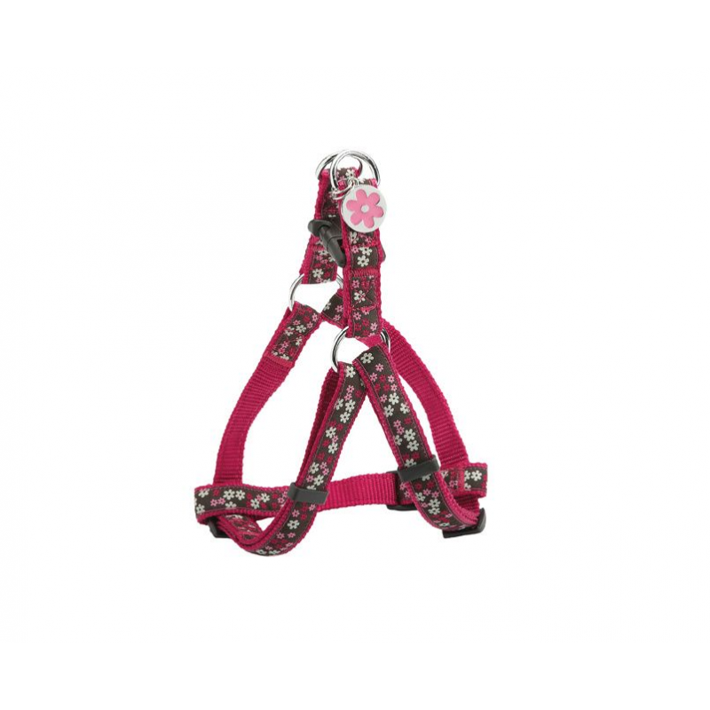 Bobby Flower  Harnais pour chien en nylon et tissu motif fleur  Rose