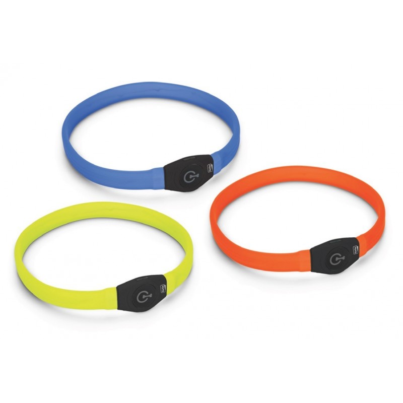 Neu Jaune Fluo Karlie Karlie Chiens Collier Type Sportif Plus Réflect Divers Tailles 