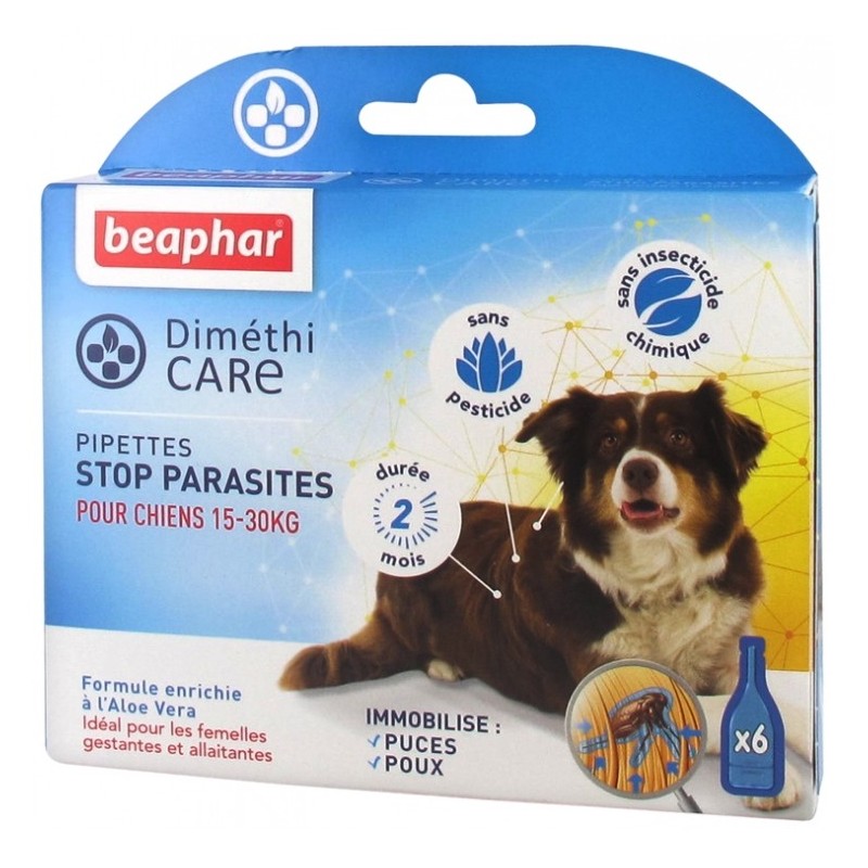 Beaphar DimethiCARE  6 pipettes antiparasitaire  Chien de 15 à 30 kg