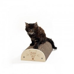 Homycat | Griffoir pour chat "J'habite chez mon chat" - Rechargeable - en kit