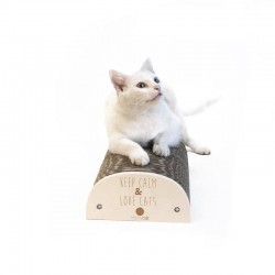 Homycat | Griffoir pour chat "Keep Calm and love cats" - Rechargeable - en kit
