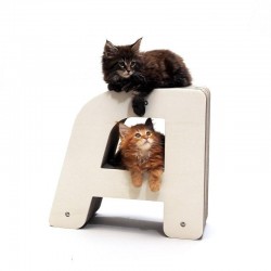Homycat | Griffoir pour chat Lettre A - Rechargeable - Format S - en kit