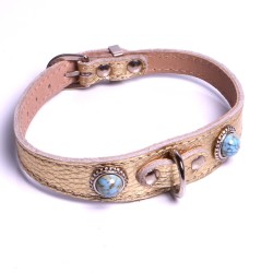 Collier Chat petit Chien Cuir Accessoire Animaux Fabrication By Mode France.