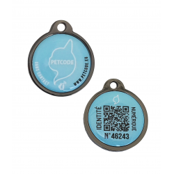 Médaille chien QR CODE NFC petit chien, légère, ROSE ou BLEU, Fabrication premium, médaille d'identification connectée