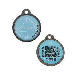 Médaille chien QR CODE NFC petit chien, légère, ROSE ou BLEU, Fabrication premium, médaille d'identification connectée