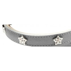 Collier en cuir souple "Star" avec étoiles en strass