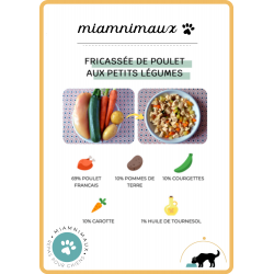 Miamnimaux 14 Plats frais de fricassé de poulet aux petits légumes - 150g