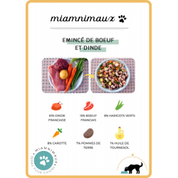 Miamnimaux 7 Plats frais de poulet et 7 plats frais de boeuf et dinde - 150g