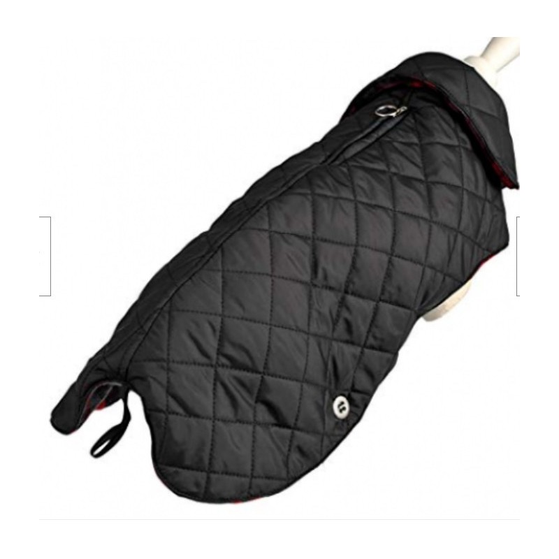 Manteau modèle Mat imperméable noir intérieur tissu écossais Wouapy