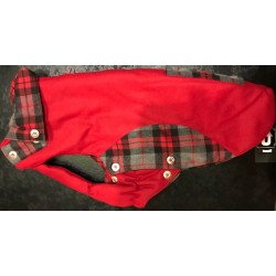 Manteau pour chien moyen Wouapy Kapo rouge intérieur écossais