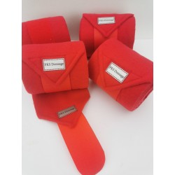 Lot de bandes de polo rouge et packaging cristal, protection pour cheval