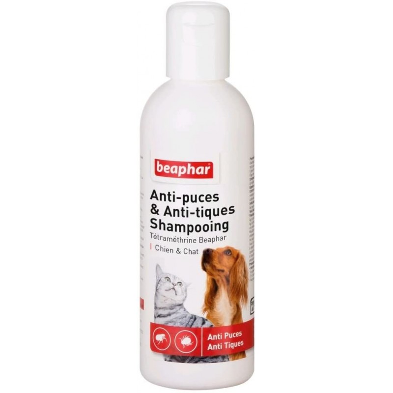 Beaphar Shampooing anti-puces et anti-tiques pour chien et chat