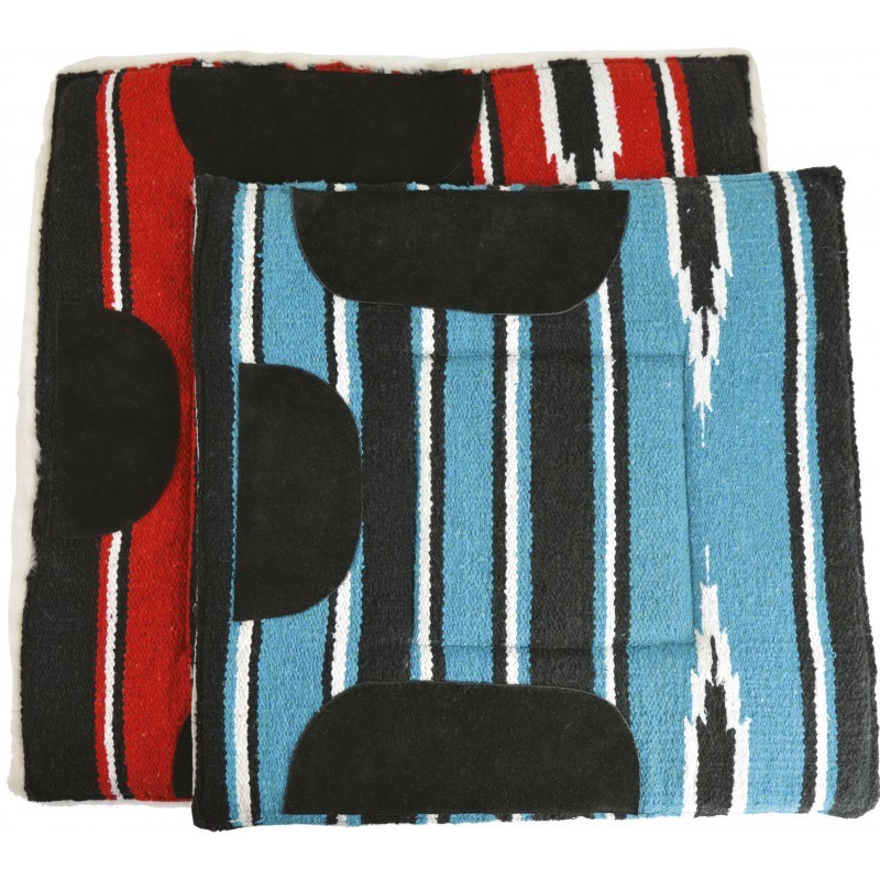 Tapis navajo WESTRIDE matelassé - Couleur : turquoise/noir/blanc, Taille : shetland, 50 x 52 cm env.