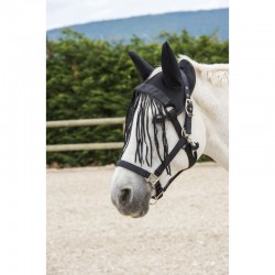 Bonnet mesh RIDING WORLD avec chasse-mouches éco - Couleur : noir, Taille : cheval