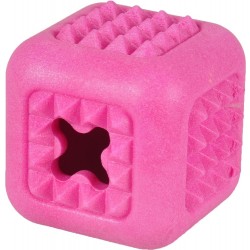 Jouet pour chien Dina Cube Fuchsia parfum framboise 7 cm