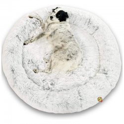 Coussin Chien Dehoussable Panier Chien Dodo Donut™ Confort+ Rond Cocoon Fluffy Puppy Love Anti Stress Panier Petit Moyen Gr