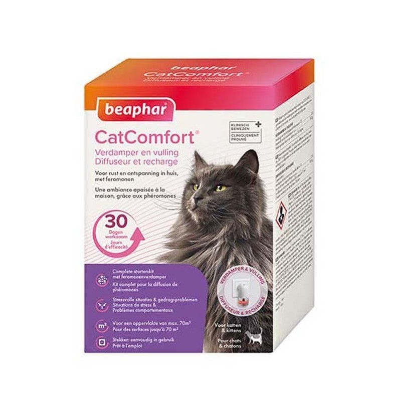 Beaphar CatComfort  Diffuseur calmant aux phéromones chat + recharge 48 ml