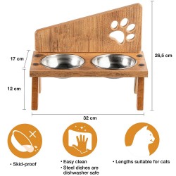 Double gamelle avec support pour chat et chien