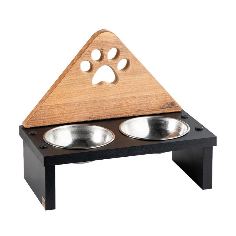 Double gamelle avec support pour chat et chien Double gamelle avec support pour chat et chien