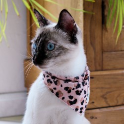 CatyMimi - Bandana motif LEOPARD accessoire pour chat