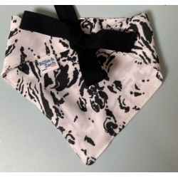 Bandana upcyclé crêpe noir et blanc