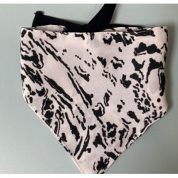 Bandana upcyclé crêpe noir et blanc