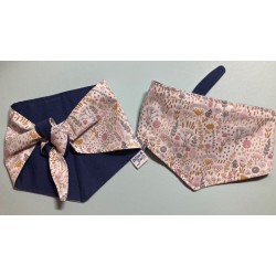 Billie & Zach | Chien & Chat | Bandana upcyclé fleuri réversible