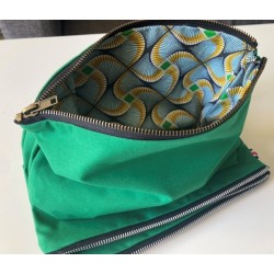 Grande Trousse upcyclée verte