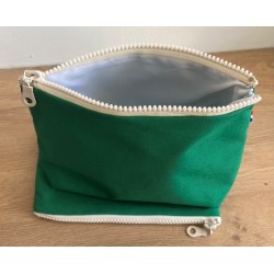 Trousse upcyclée verte