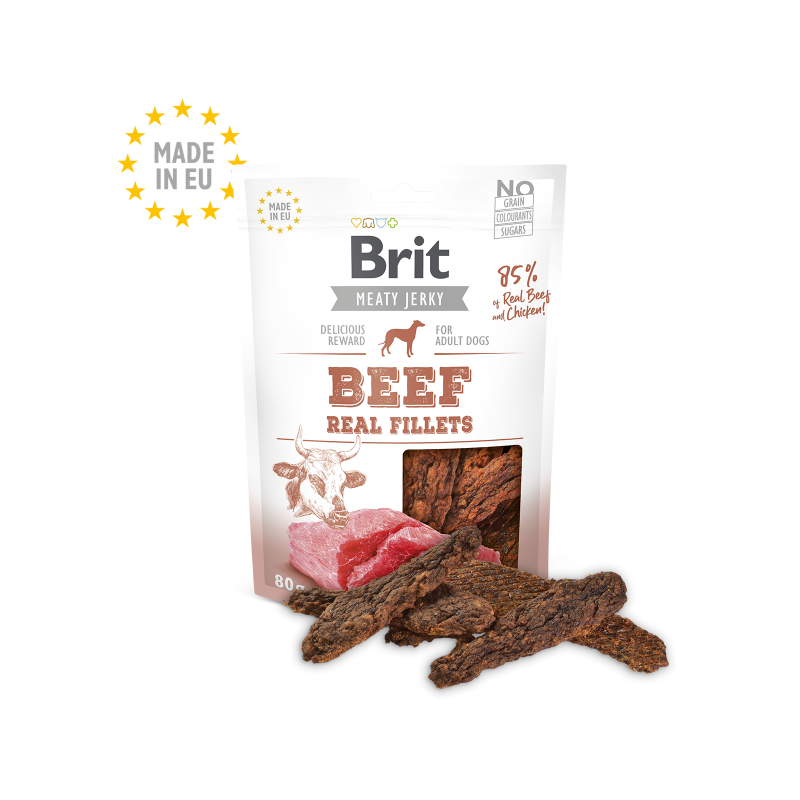Brit Meat Jerky Snack-Beef and Chicken Fillets 80g