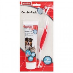 Beaphar - Combi-Pack pour chien et chat : dentifrice + brosse à dents