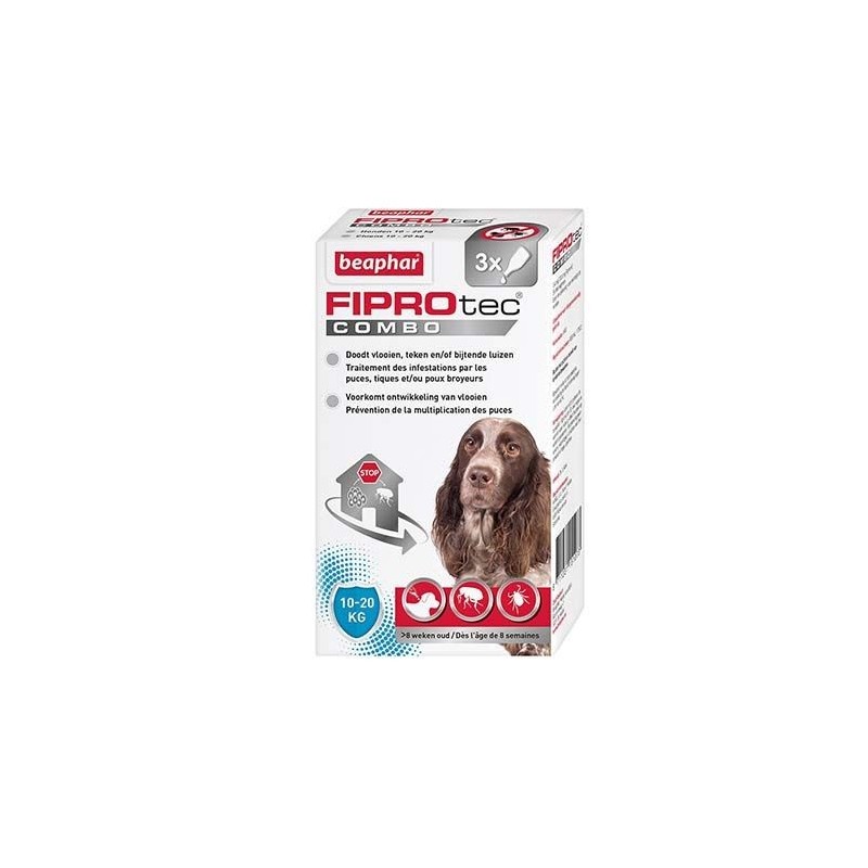Beaphar - FIPROtec® COMBO 134mg/120,6mg Solution pour spot-on pour chiens moyens