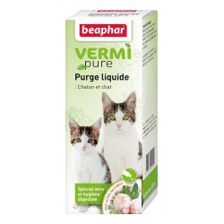 Beaphar VermiPure | Vermifuge naturel liquide pour chaton et chat aux plantes | 50 ml