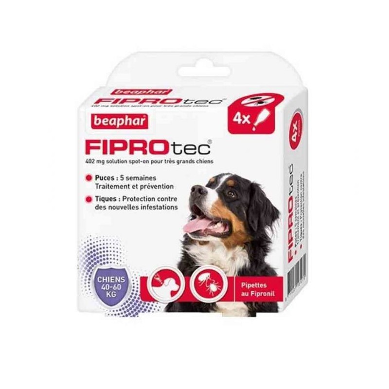 BEAPHAR FIPROTEC CHIEN 40 - 60 KG 4 PIPETTES