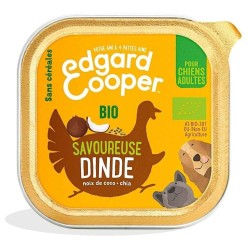 Edgar Cooper Barquette Patée Biologique Chien Adulte Sans Céréales 100G Dinde Frais