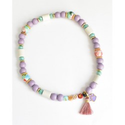 Loocky | Chien et chat | Collier Bijoux anti-Tique répulsif Perle EM Violet