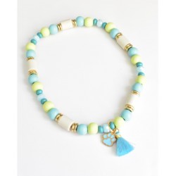 Loocky | Chien et chat | Collier Bijoux anti-tique répulsif perle EM Bleu et vert