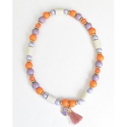 Loocky | Collier bijoux Anti-Tique répulsif Perle EM | Chien et chat | Violet orange