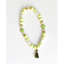 Loocky | Chien et chat | Collier Bijoux anti-tique répulsif perle EM Vert Amande