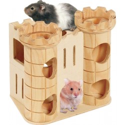 Château de Jeux Robin en Bois Naturel pour Souris ou Hamster