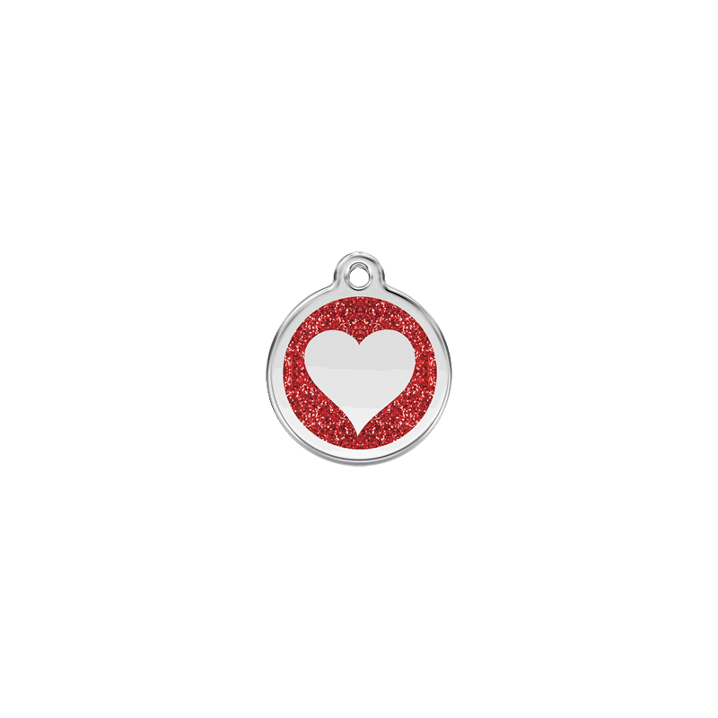 RedDingo Medaille Avec Paillettes Coeur Rouge