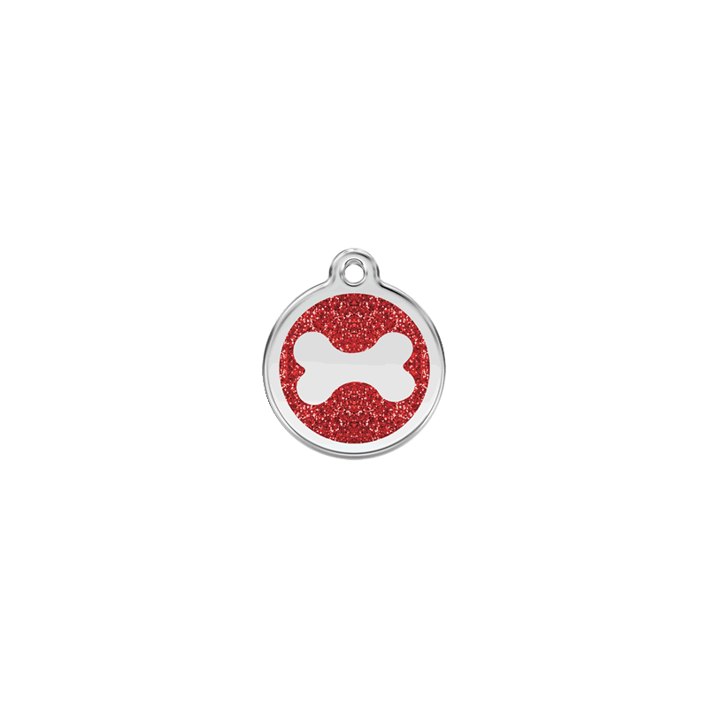 RedDingo Medaille Avec Paillettes Os Rouge