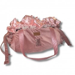 Sac de transport pour chien Stella transformable  en velours rose