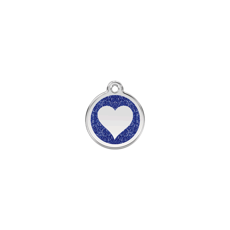 RedDingo Medaille Avec Paillettes Coeur Bleu Foncé