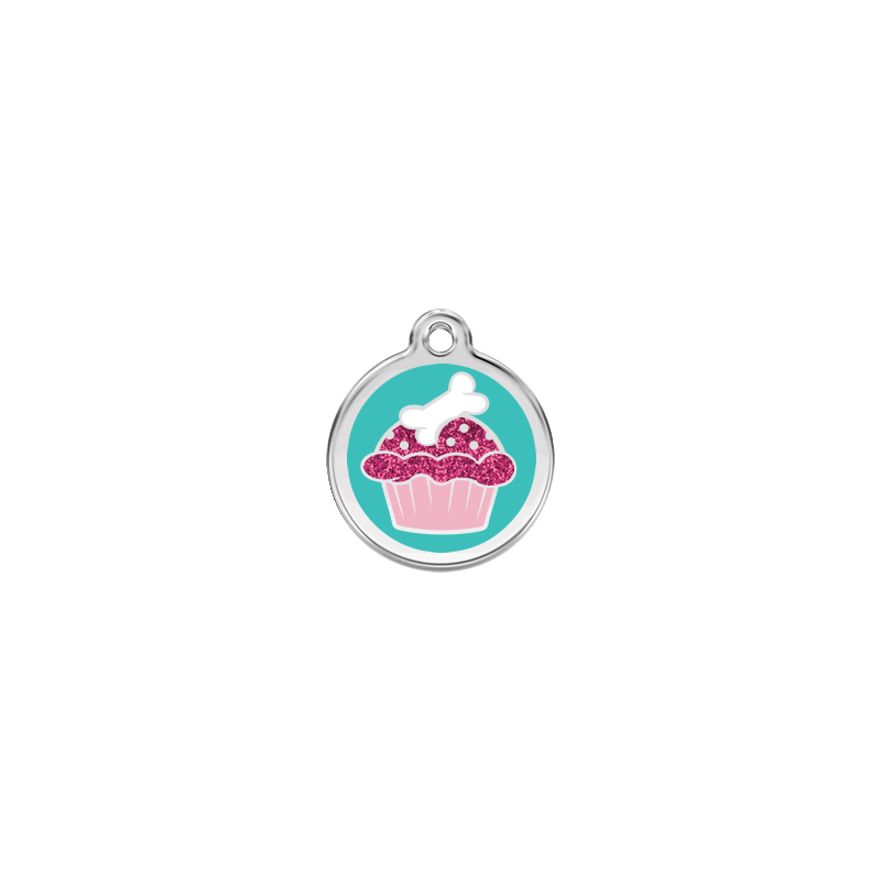 RedDingo Medaille Avec Paillettes Cupcake Turquoise