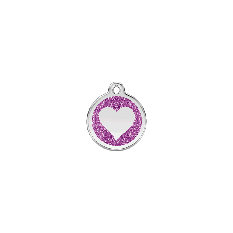 RedDingo Medaille Avec Paillettes Coeur Violet